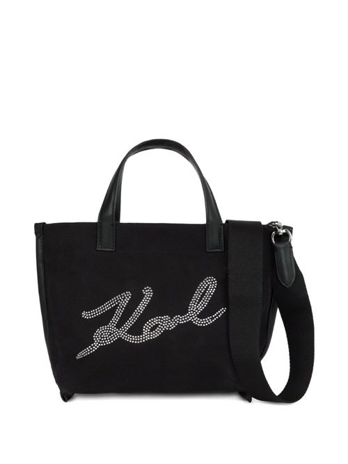 Borsa donna Shopper mini K signature con strass Karl Lagerfeld | B1W500279991